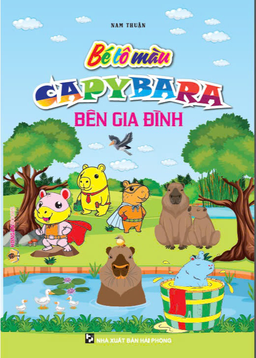 bé tô màu capybara bên gia đình - Ảnh 2