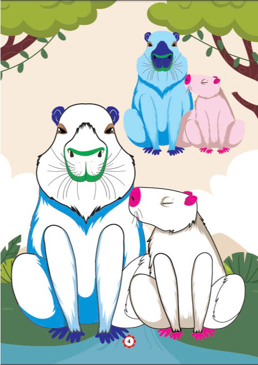 bé tô màu capybara bên gia đình - Ảnh 4