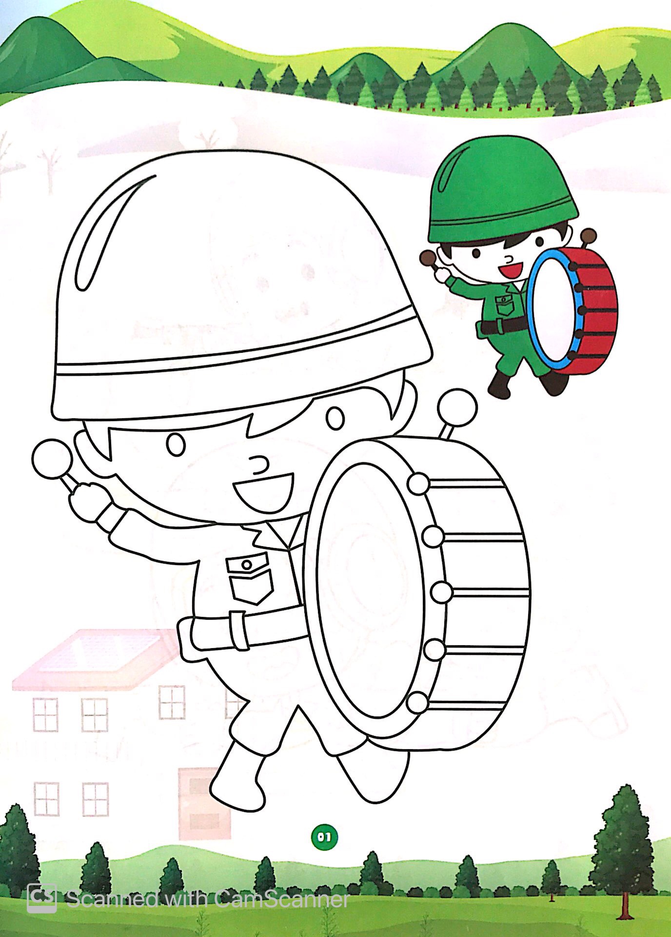 bé tô màu chú bộ đội - Ảnh 3