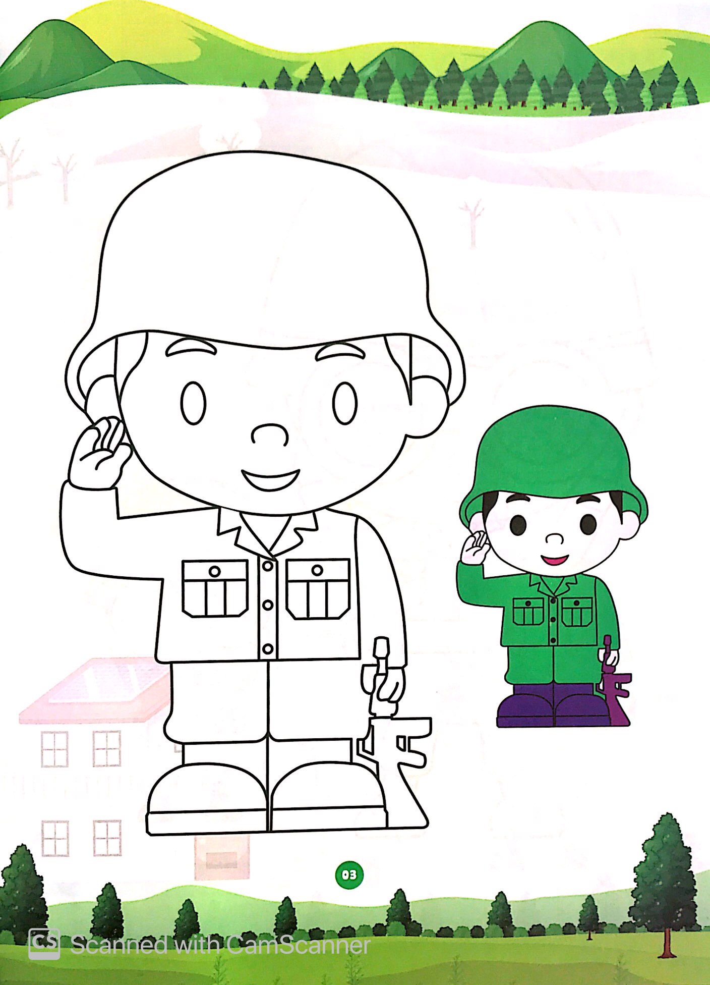 bé tô màu chú bộ đội - Ảnh 5