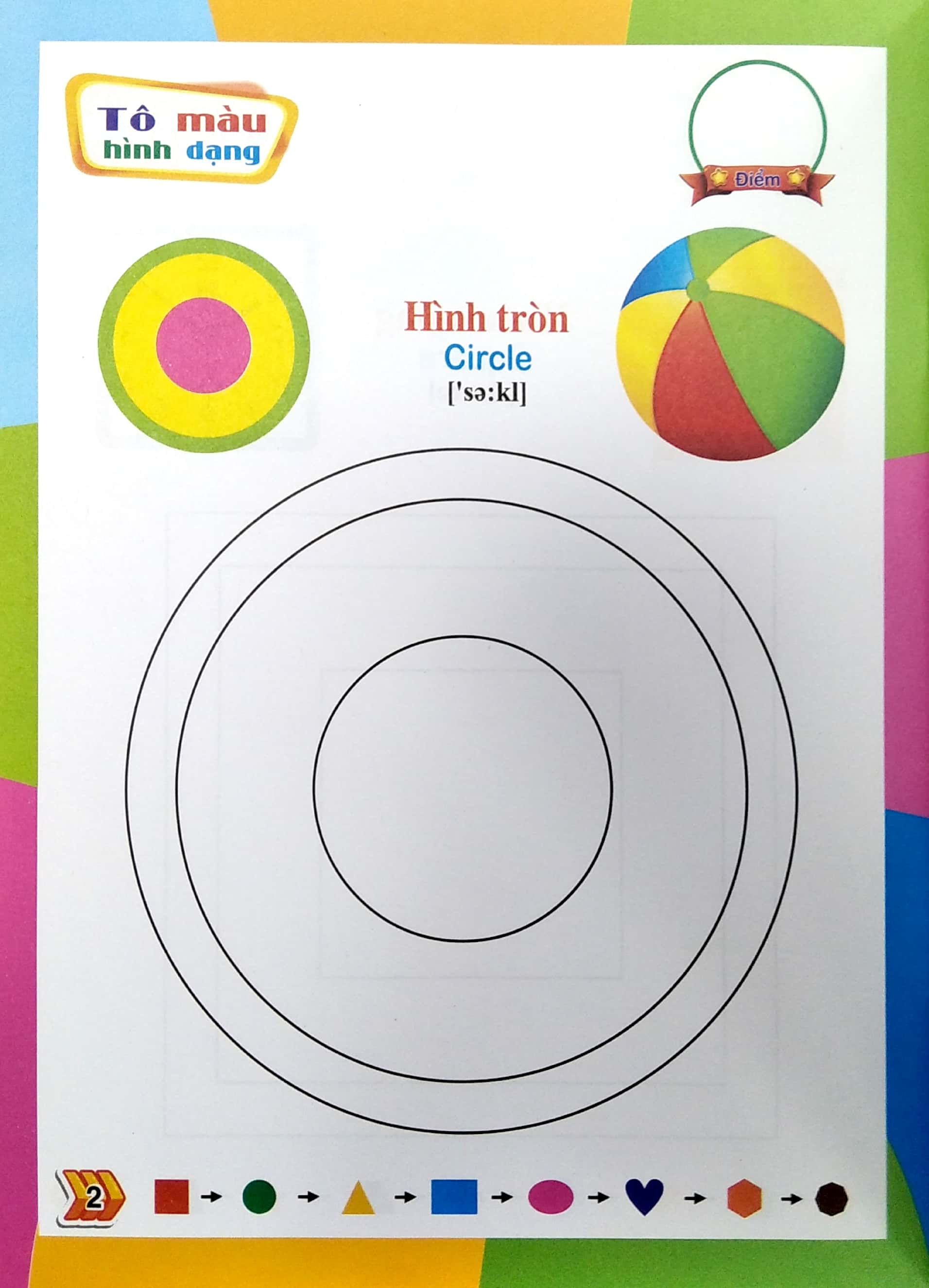 bé tô màu hình dạng và học tiếng anh​ - Ảnh 4