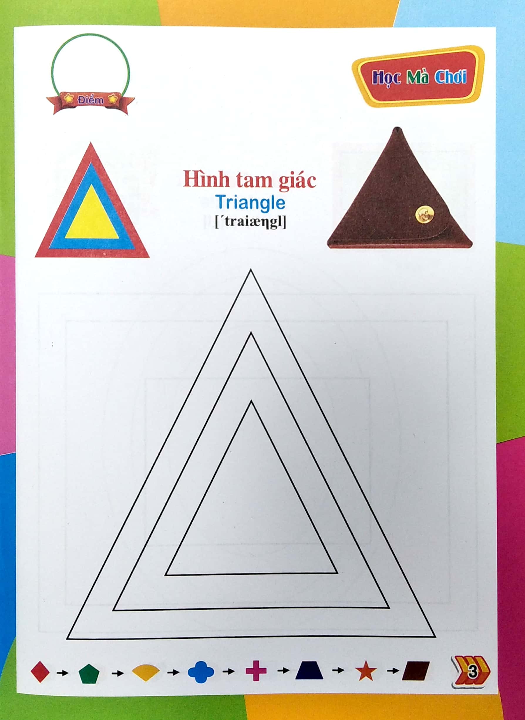 bé tô màu hình dạng và học tiếng anh​ - Ảnh 5