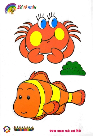 bé tô màu mẫu giáo - tôm cua cá - Ảnh 6