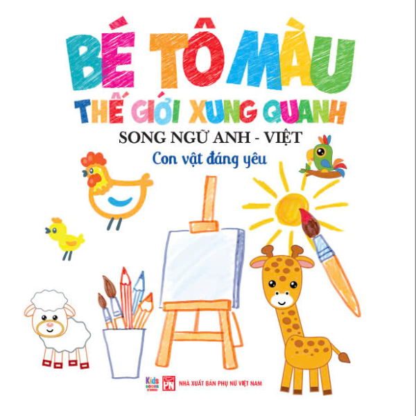 bé tô màu thế giới xung quanh - song ngữ anh-việt - con vật đáng yêu - Ảnh 3