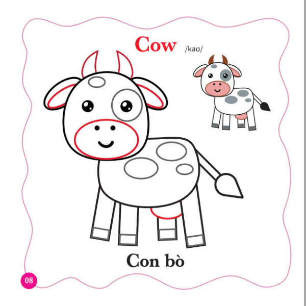bé tô màu thế giới xung quanh - song ngữ anh-việt - con vật đáng yêu - Ảnh 6