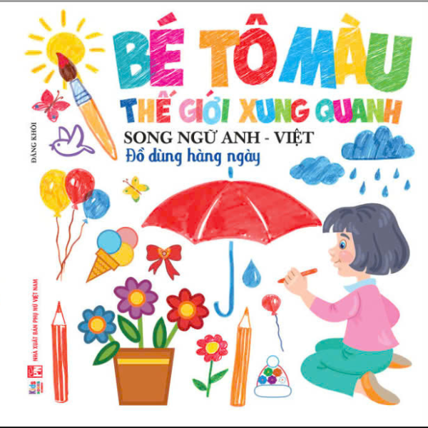 bé tô màu thế giới xung quanh - song ngữ anh-việt - đồ dùng hàng ngày - Ảnh 2