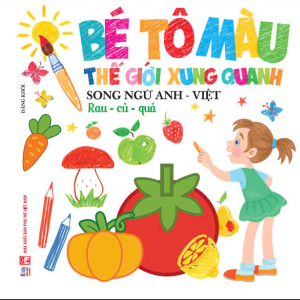 bé tô màu thế giới xung quanh - song ngữ anh-việt - rau-củ-quả - Ảnh 2