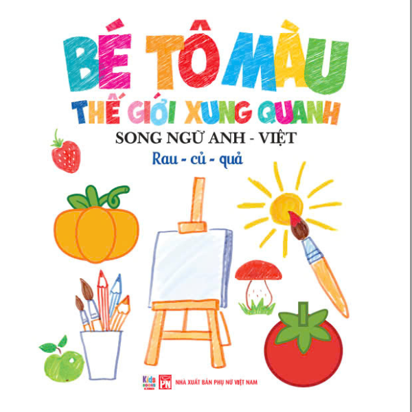 bé tô màu thế giới xung quanh - song ngữ anh-việt - rau-củ-quả - Ảnh 3