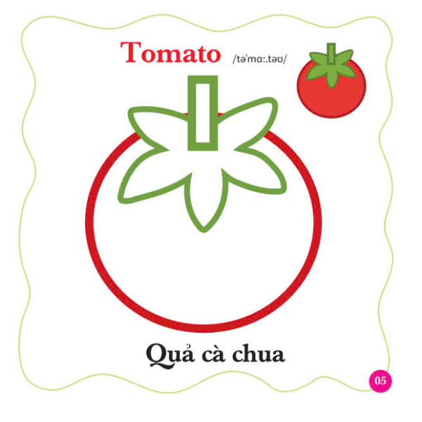 bé tô màu thế giới xung quanh - song ngữ anh-việt - rau-củ-quả - Ảnh 5