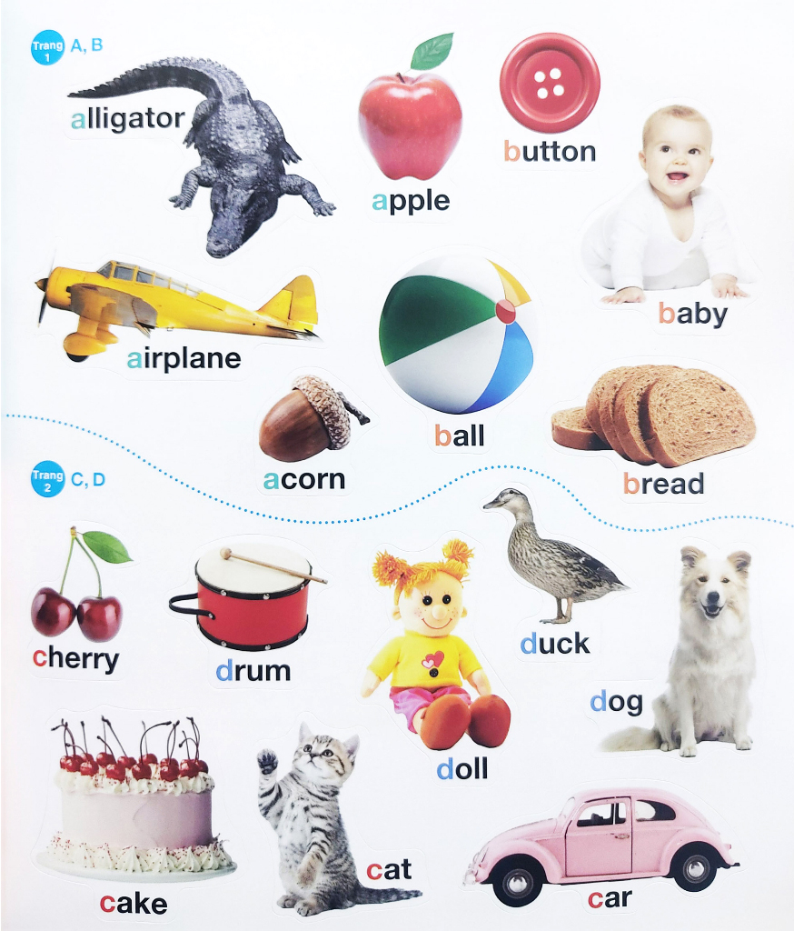 bé vui học tiếng anh cùng sticker - alphabet - bảng chữ cái - Ảnh 3