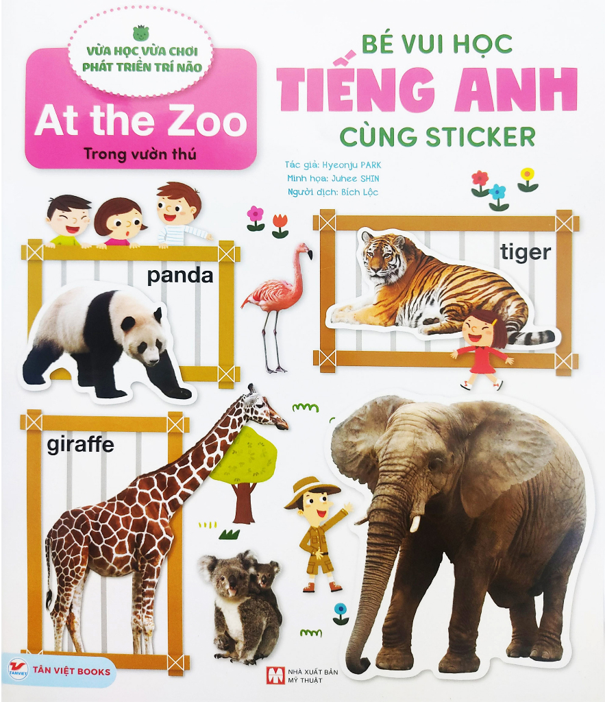 bé vui học tiếng anh cùng sticker - at the zoo - trong vườn thú - Ảnh 2