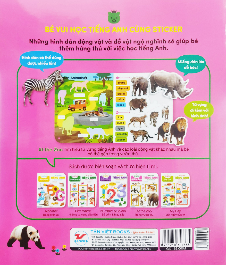 bé vui học tiếng anh cùng sticker - at the zoo - trong vườn thú - Ảnh 7