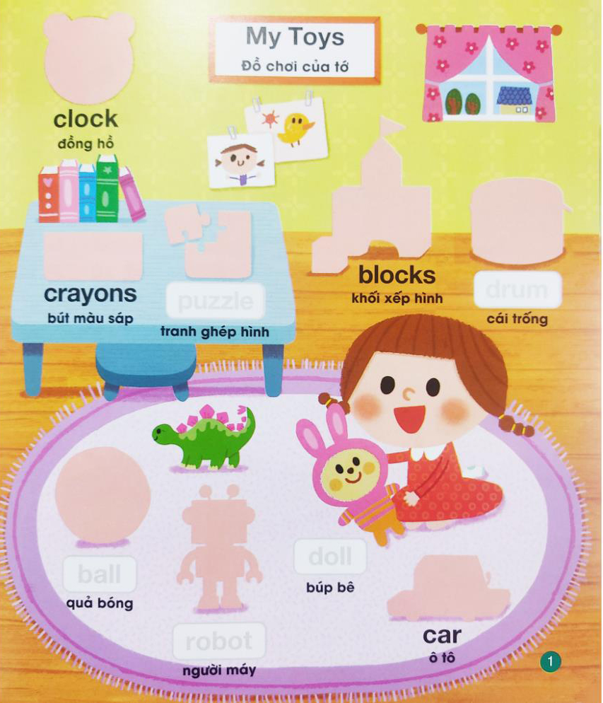 bé vui học tiếng anh cùng sticker - first words - những từ vựng đầu tiên - Ảnh 4