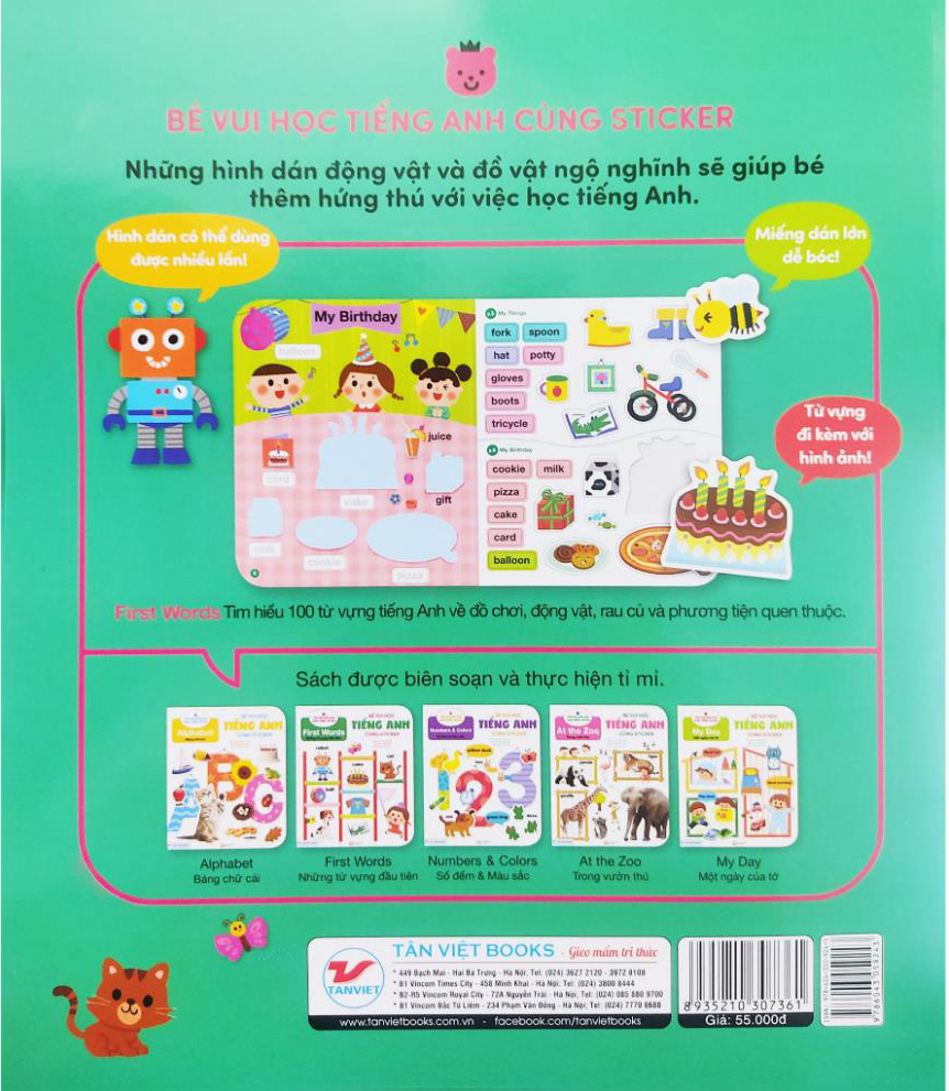 bé vui học tiếng anh cùng sticker - first words - những từ vựng đầu tiên - Ảnh 6