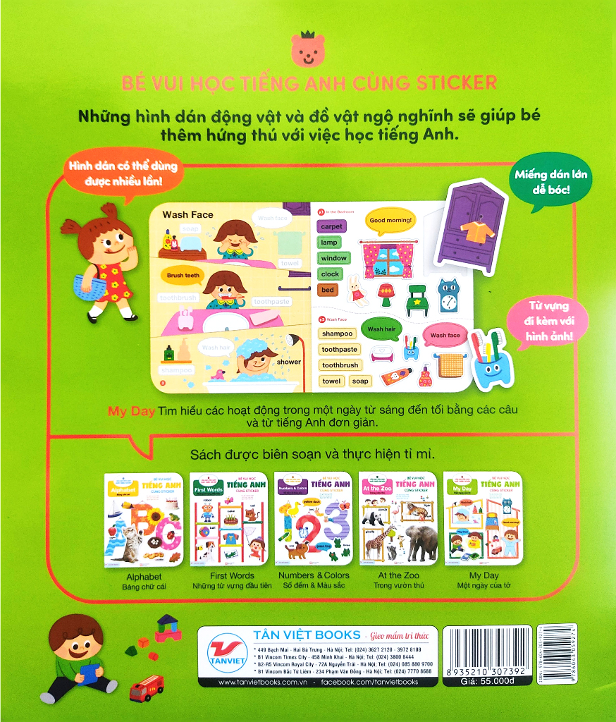 bé vui học tiếng anh cùng sticker - my day - một ngày của tớ - Ảnh 7