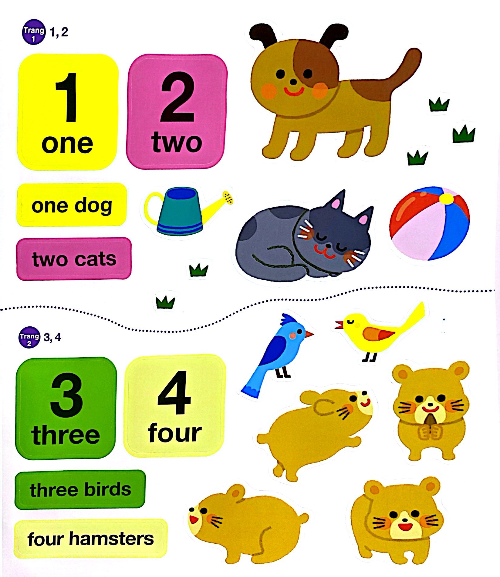 bé vui học tiếng anh cùng sticker - numbers and colors - số đếm và màu sắc - Ảnh 5