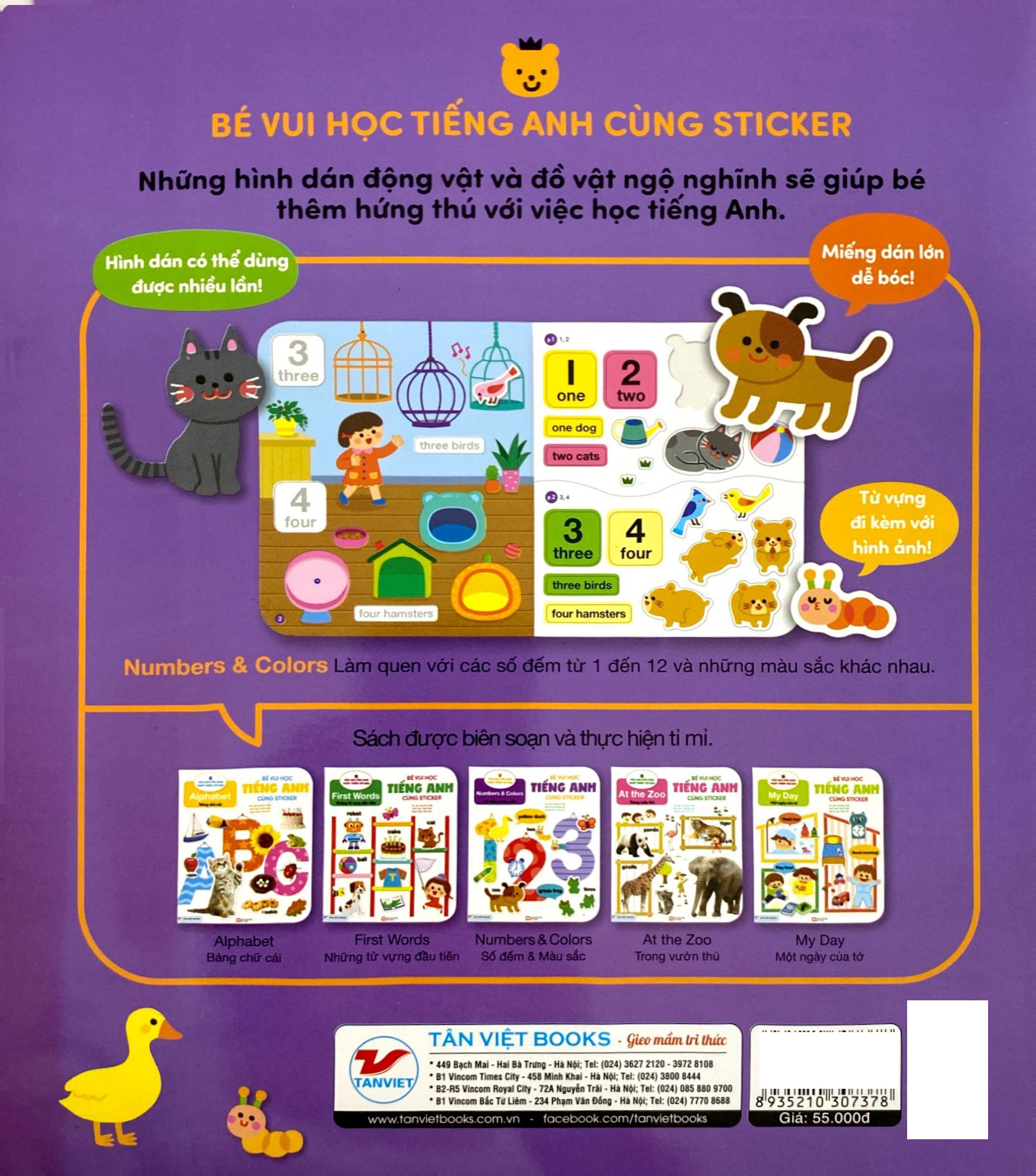 bé vui học tiếng anh cùng sticker - numbers and colors - số đếm và màu sắc - Ảnh 6