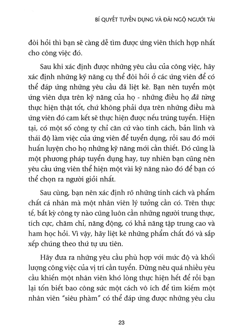 bí quyết tuyển dụng & đãi ngộ người tài (tái bản) - Ảnh 15