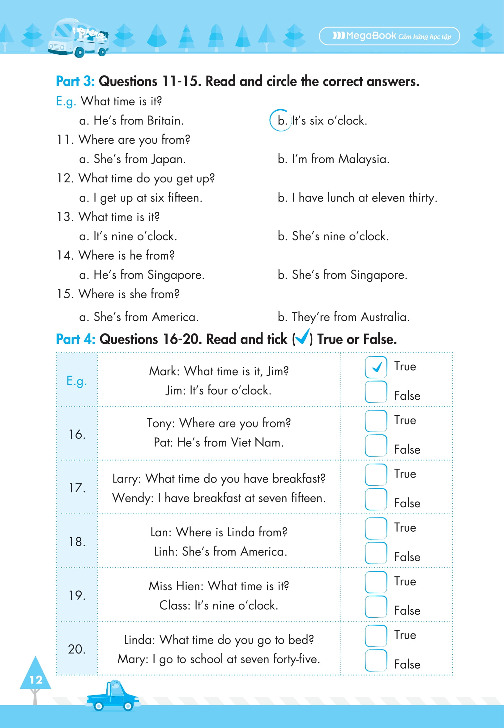 big 4 - bộ đề tự kiểm tra 4 kỹ năng nghe-nói-đọc-viết tiếng anh lớp 4 - tập 1 (cơ bản và nâng cao) - Ảnh 12