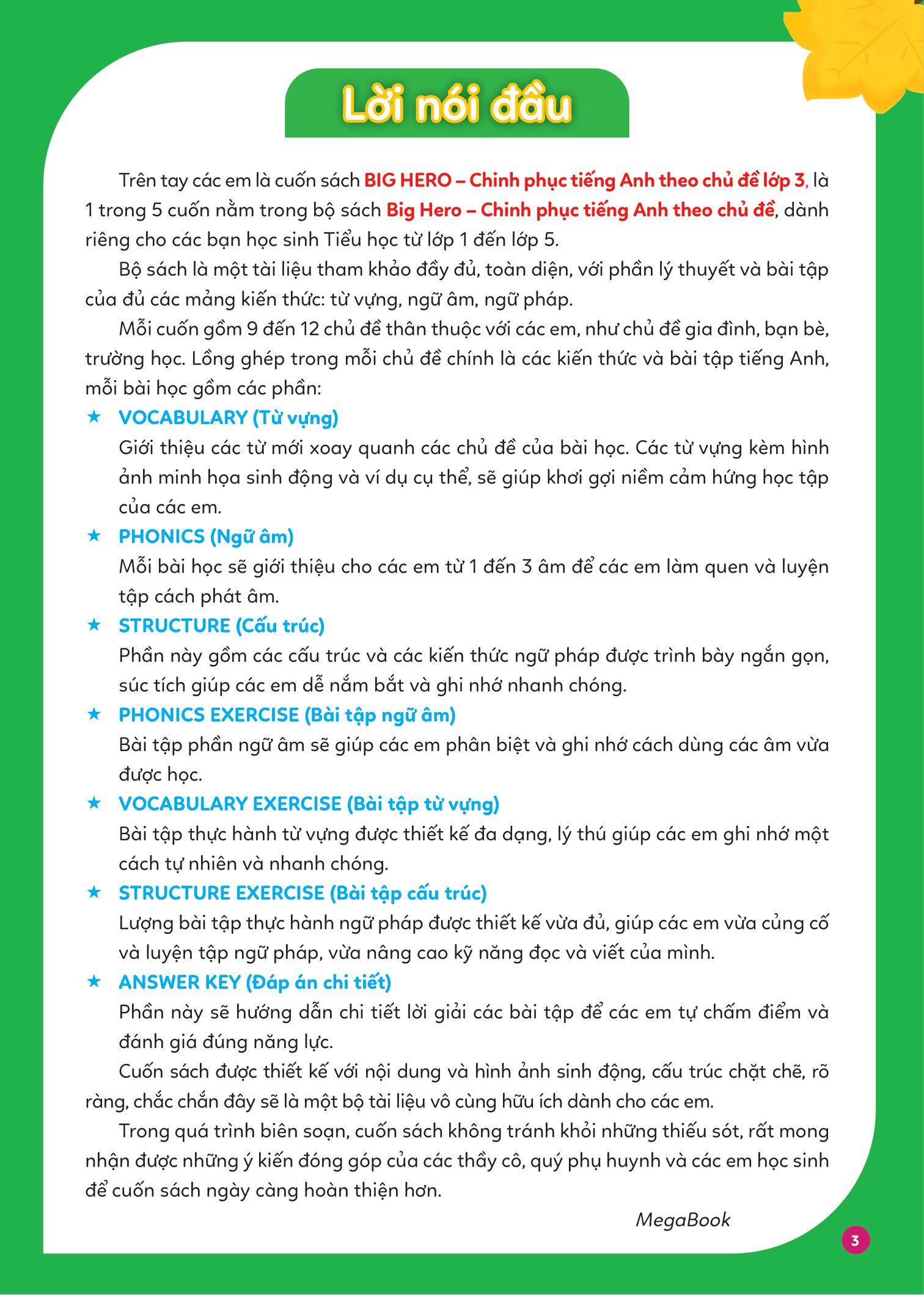 big hero chinh phục tiếng anh theo chủ đề lớp 3 - Ảnh 3