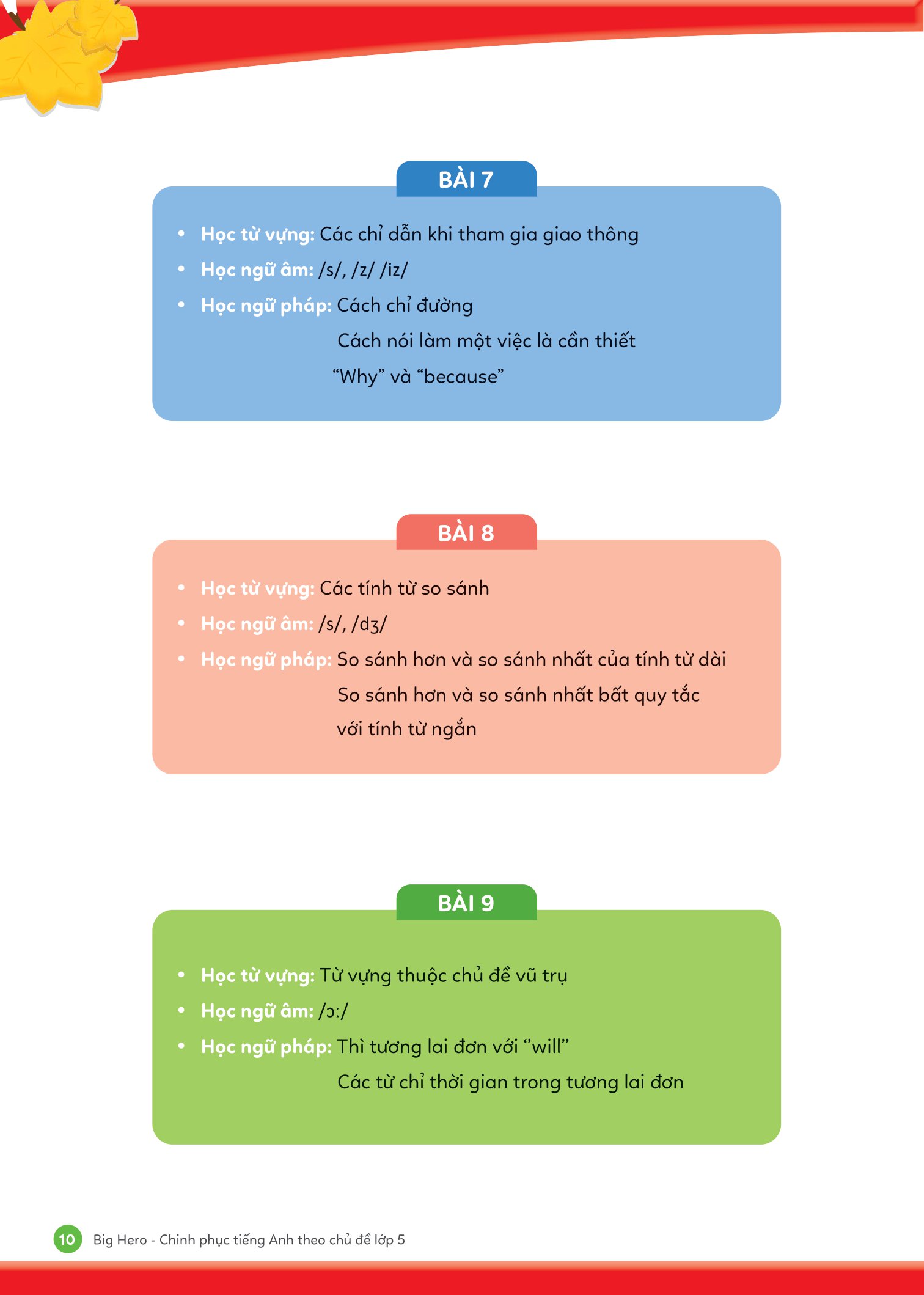 big hero chinh phục tiếng anh theo chủ đề lớp 5 - Ảnh 10