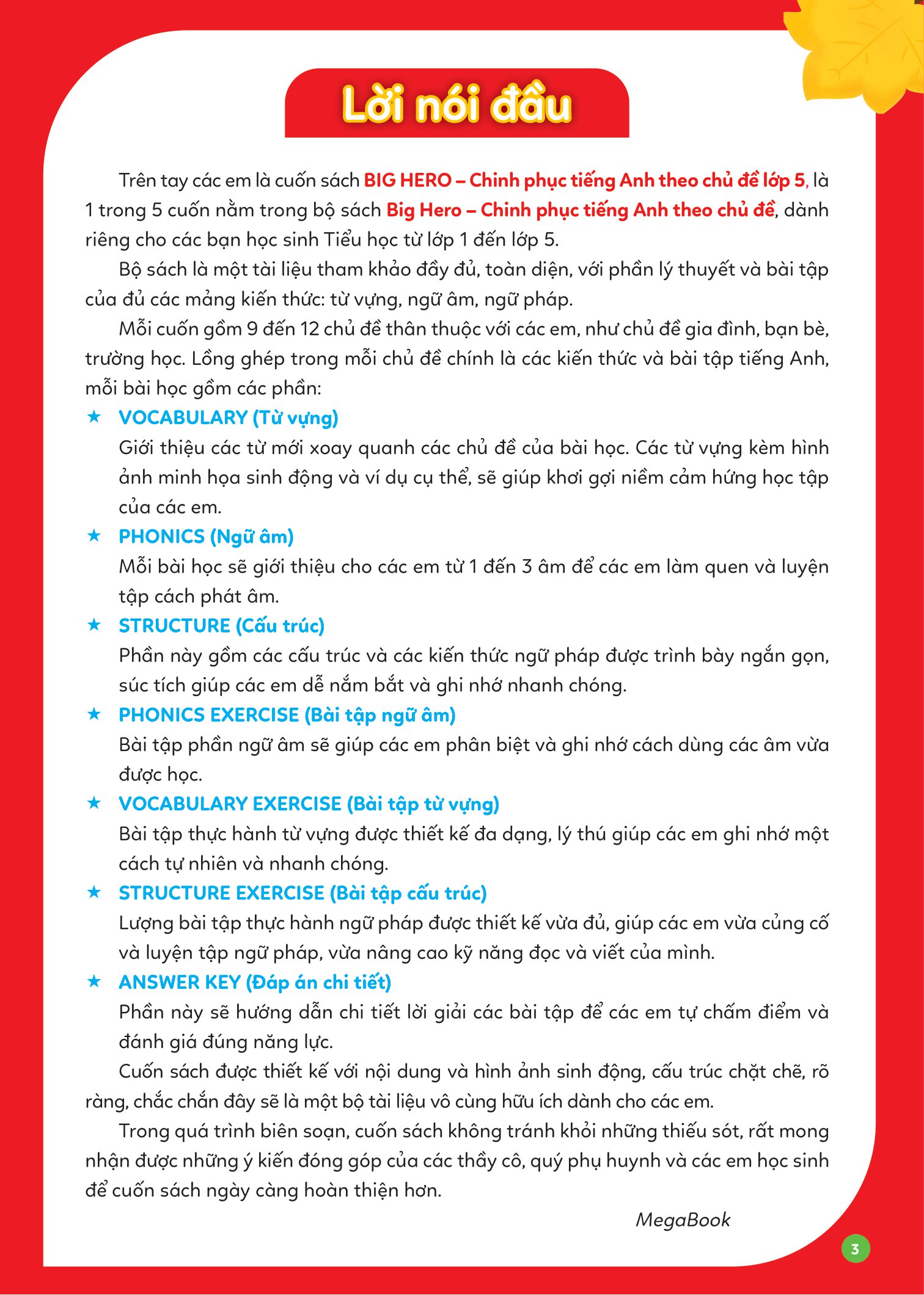 big hero chinh phục tiếng anh theo chủ đề lớp 5 - Ảnh 3