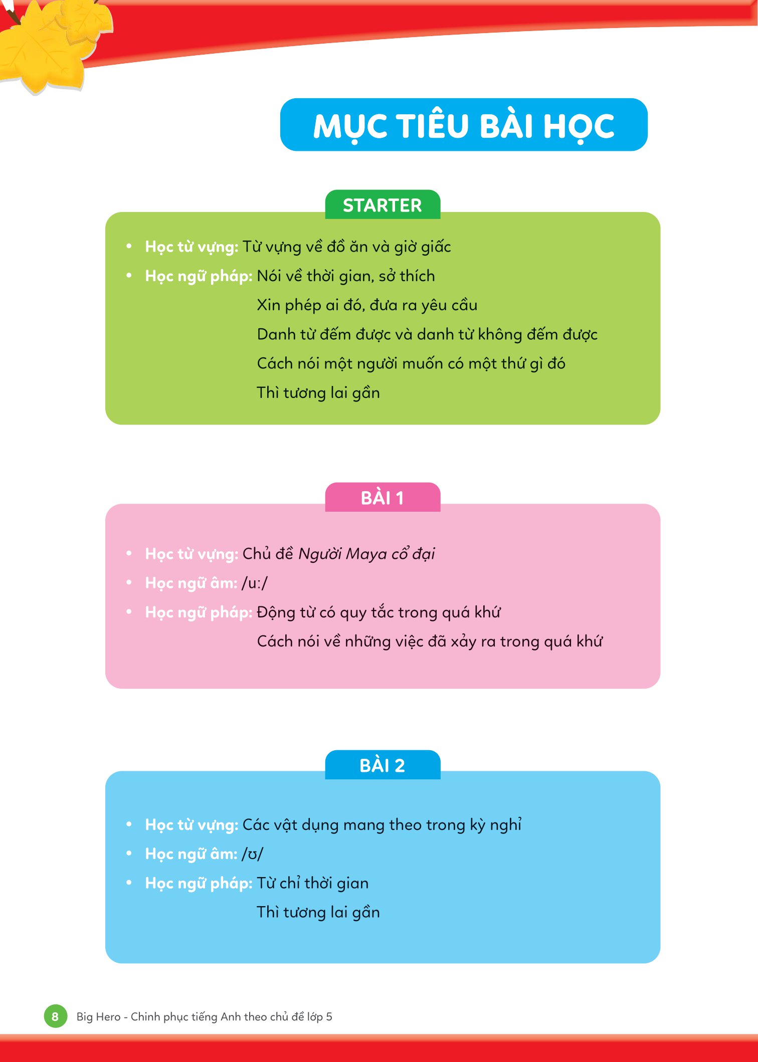 big hero chinh phục tiếng anh theo chủ đề lớp 5 - Ảnh 8