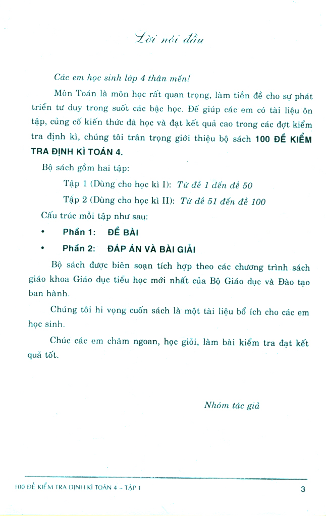 bộ 100 đề kiểm tra định kì toán 4 - tập 1 - có đáp án và lời giải (biên soạn theo chương trình gdpt mới) - Ảnh 3