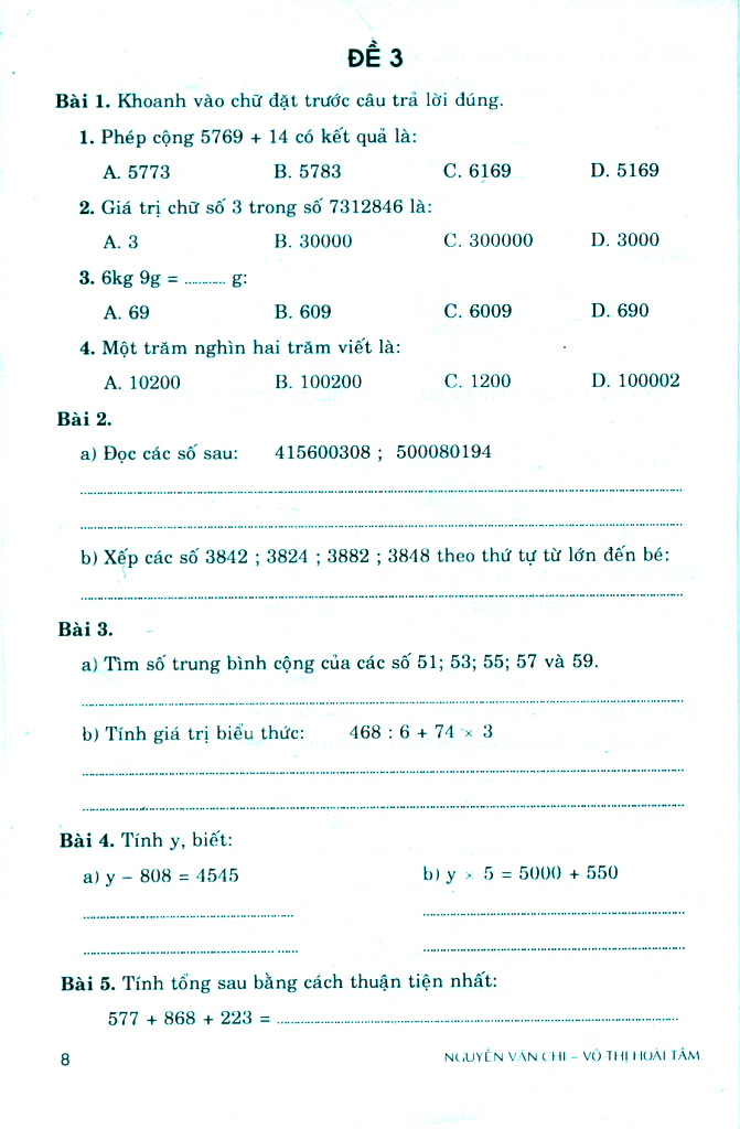 bộ 100 đề kiểm tra định kì toán 4 - tập 1 - có đáp án và lời giải (biên soạn theo chương trình gdpt mới) - Ảnh 8