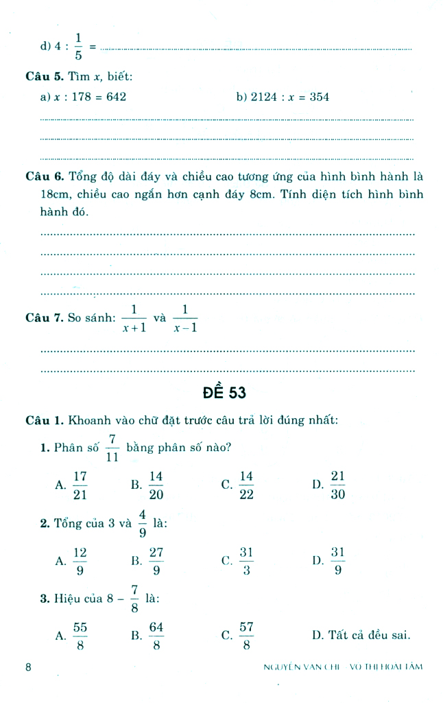 bộ 100 đề kiểm tra định kì toán 4 - tập 2 - có đáp án và lời giải (biên soạn theo chương trình gdpt mới) - Ảnh 8