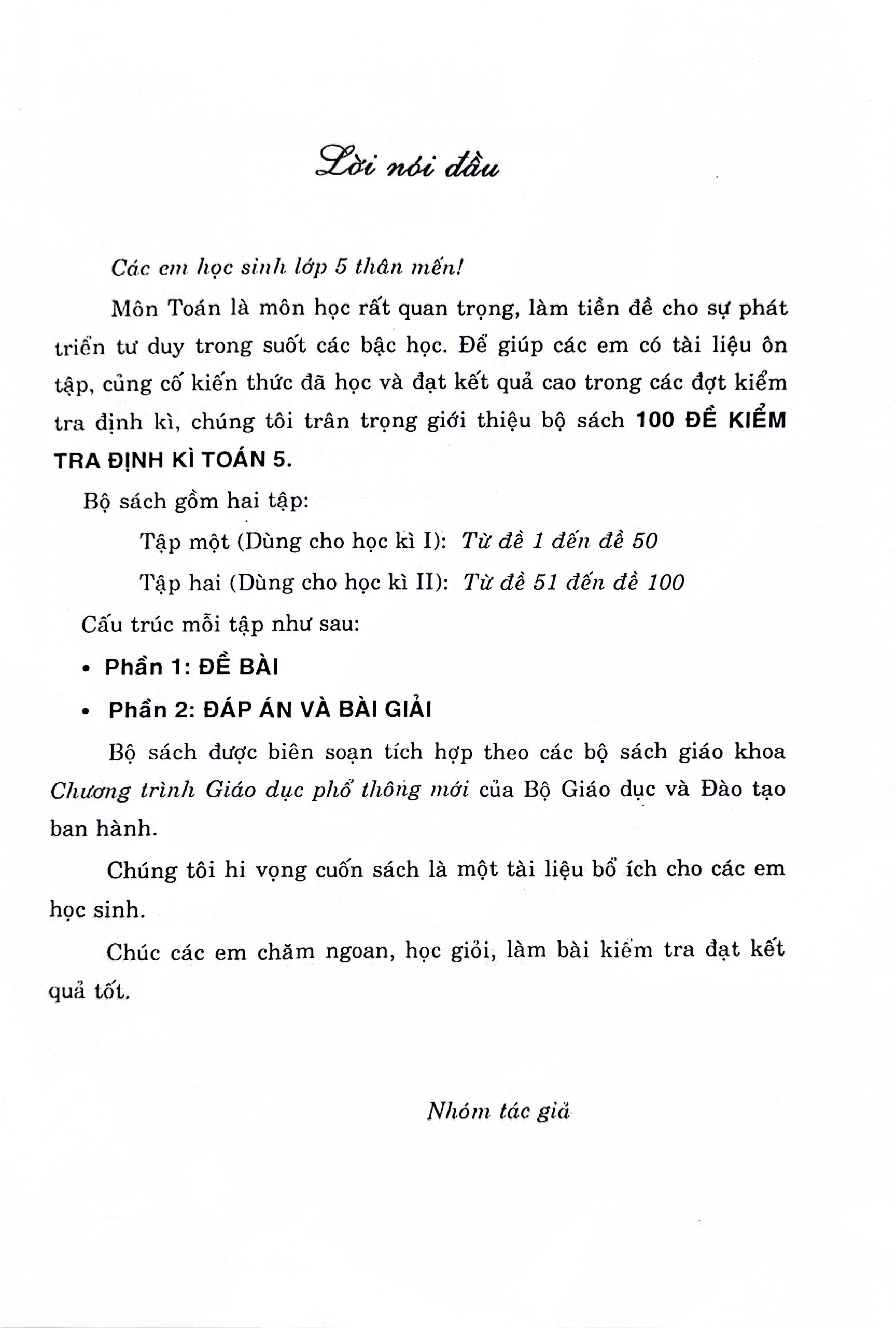 Bộ 100 Đề Kiểm Tra Định Kì Toán 5 - Tập 2 (Theo Chương Trình GDPT Mới) - Ảnh 3