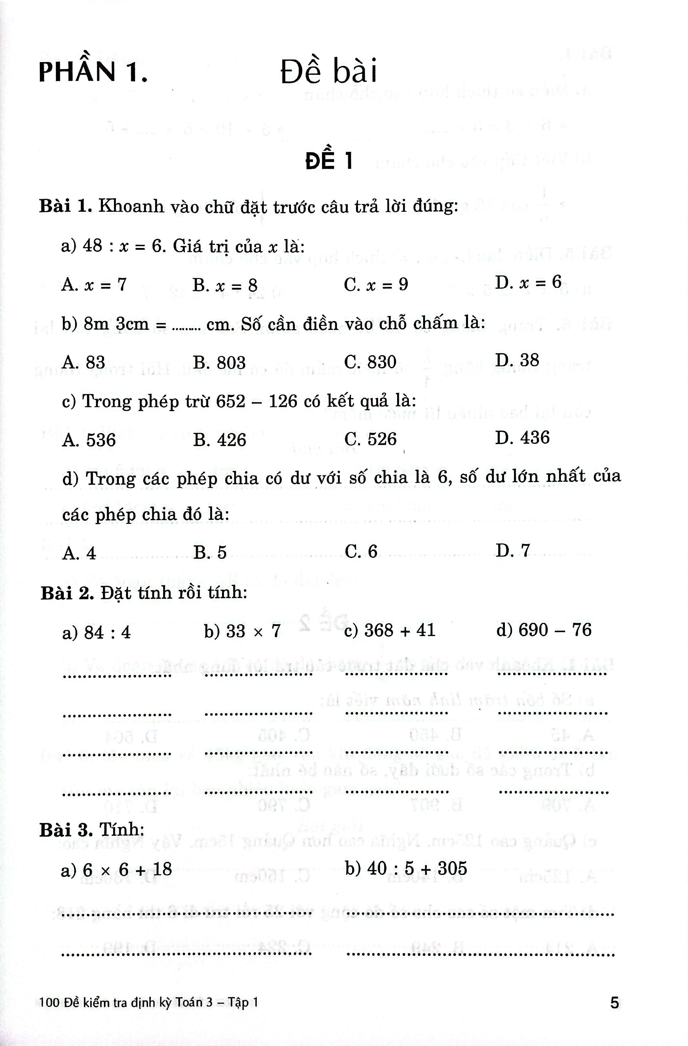 Bo
100 De Kiem Tra Dinh Ky Toan 3 - Tap 1 (Co Dap An Va Loi Giai) - Ảnh 4