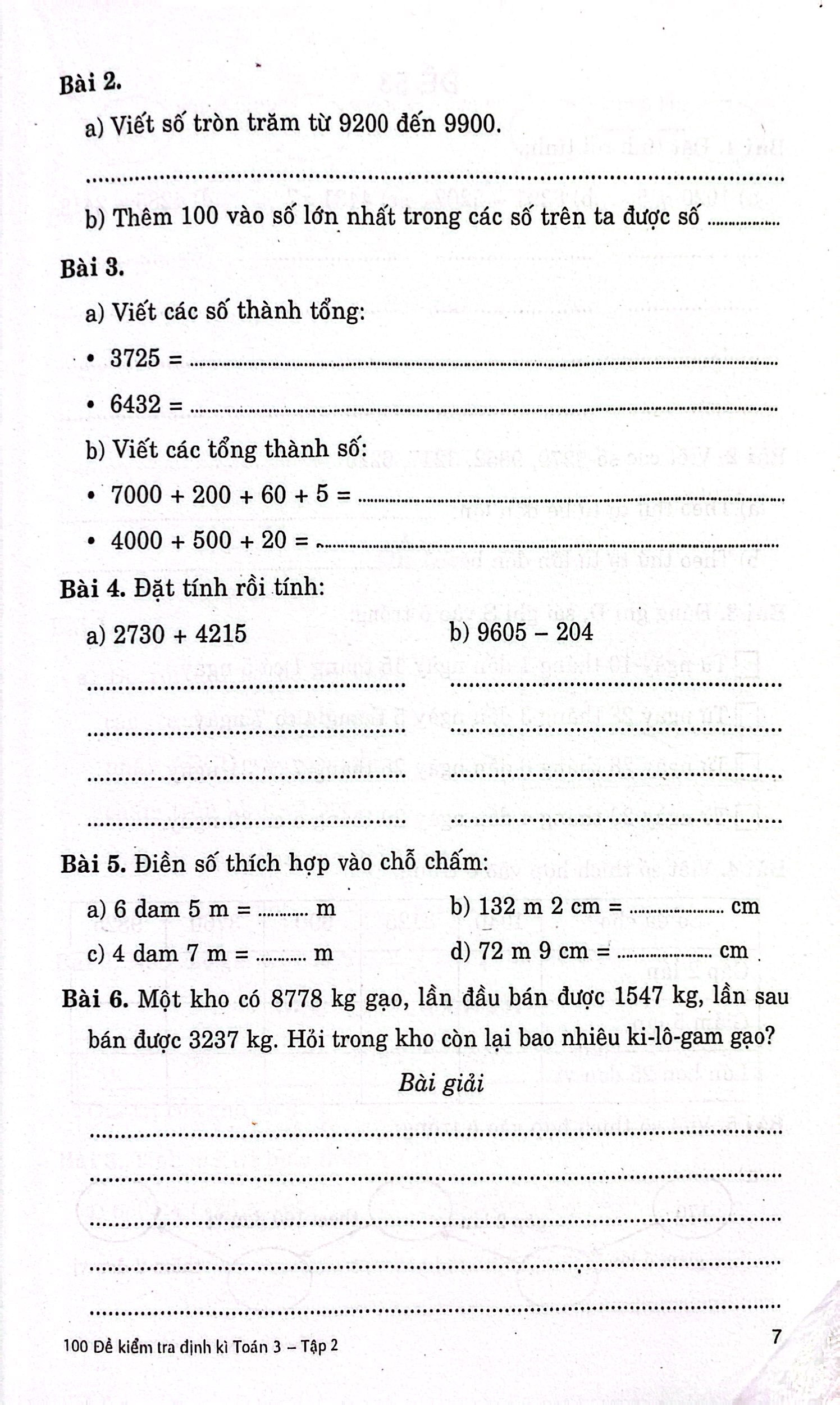 bộ 100 đề kiểm tra định kỳ toán 3 - tập hai (biên soạn theo chương trình giáo dục phổ thông mới) - Ảnh 6