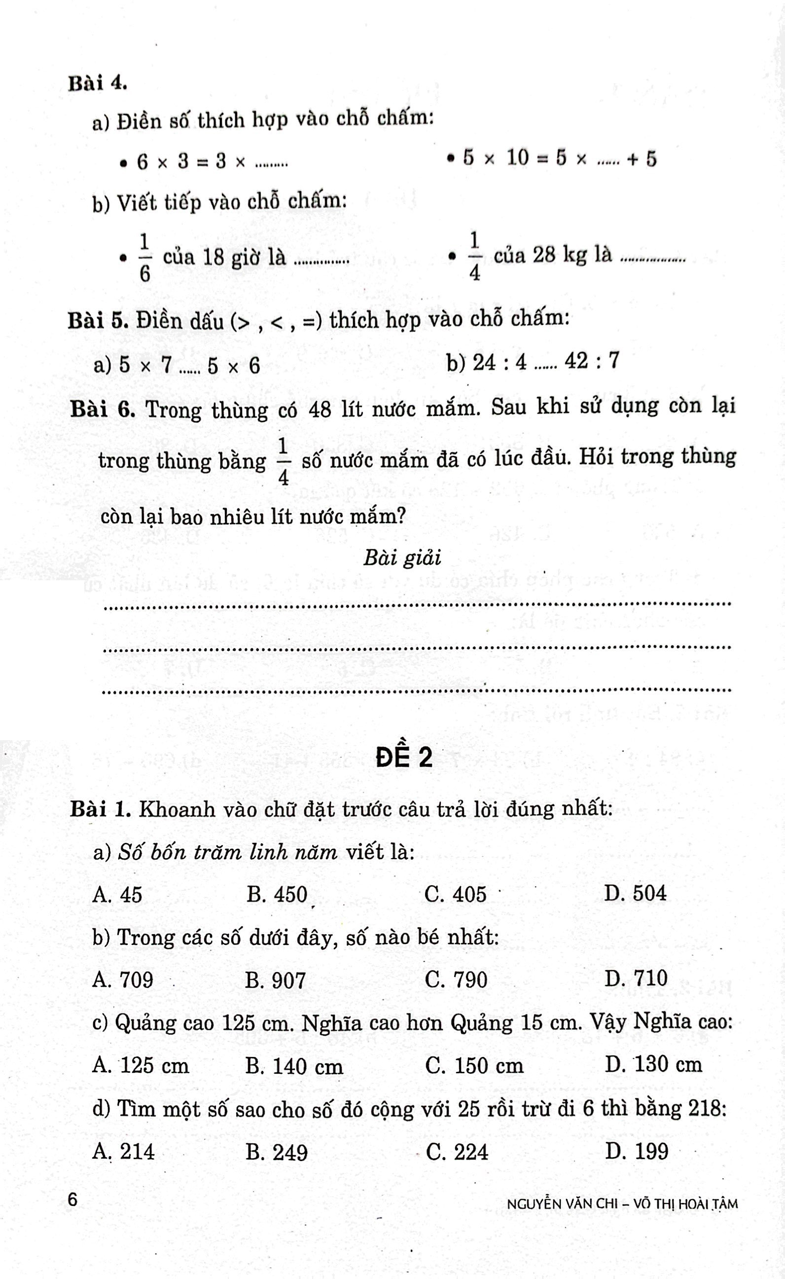bộ 100 đề kiểm tra định kỳ toán 3 - tập một (biên soạn theo chương trình giáo dục phổ thông mới) - Ảnh 5