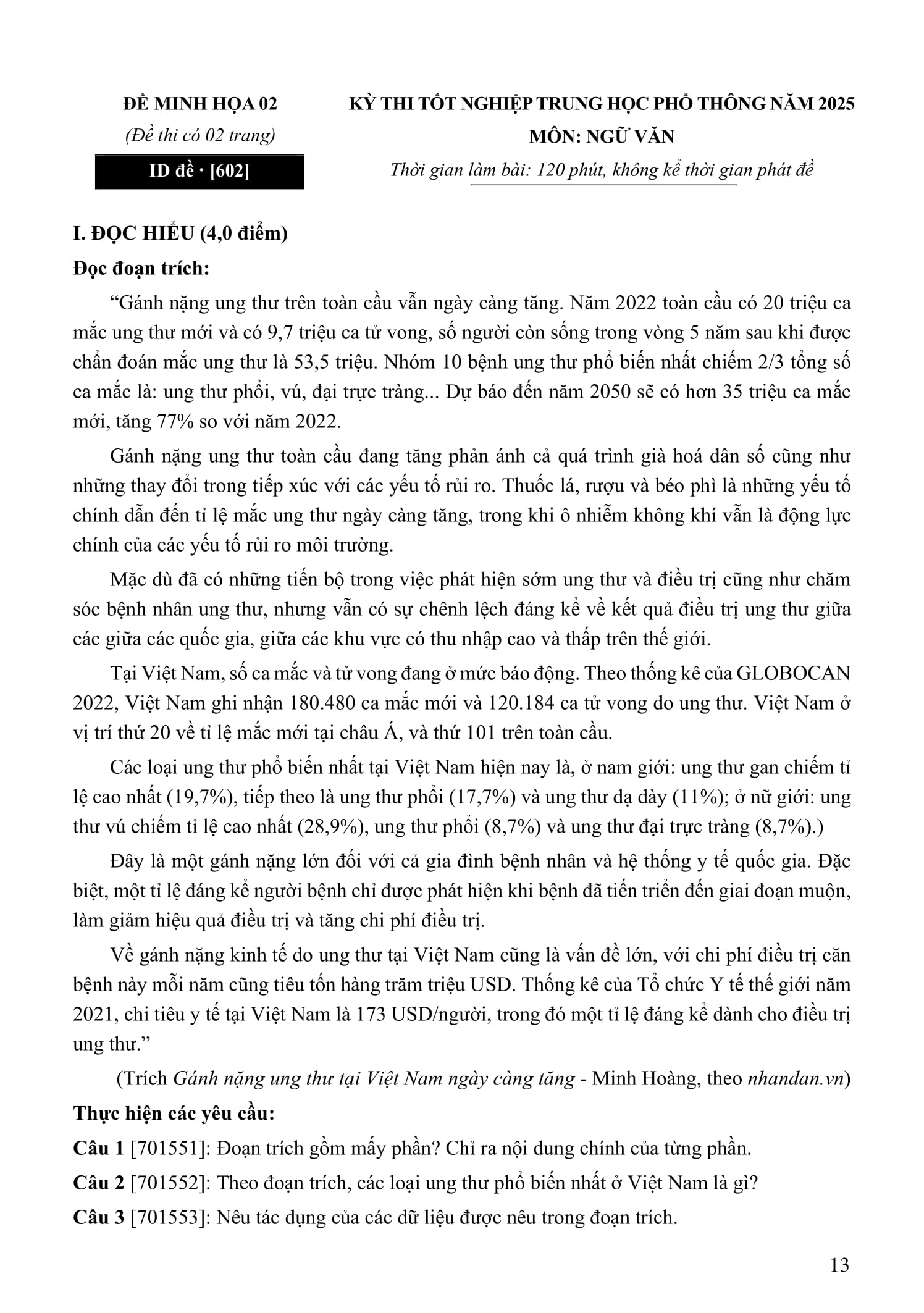 Bộ 100 Đề Minh Họa Tốt Nghiệp THPT 2025 - Môn Ngữ Văn - Ảnh 12