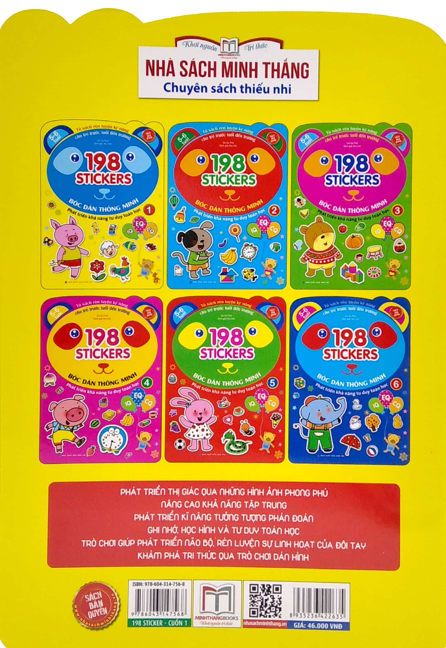 bộ 198 sticker - bóc dán hình thông minh phát triển khả năng tư duy toán học iq eq cq (5-6 tuổi) - quyển 1 - Ảnh 6