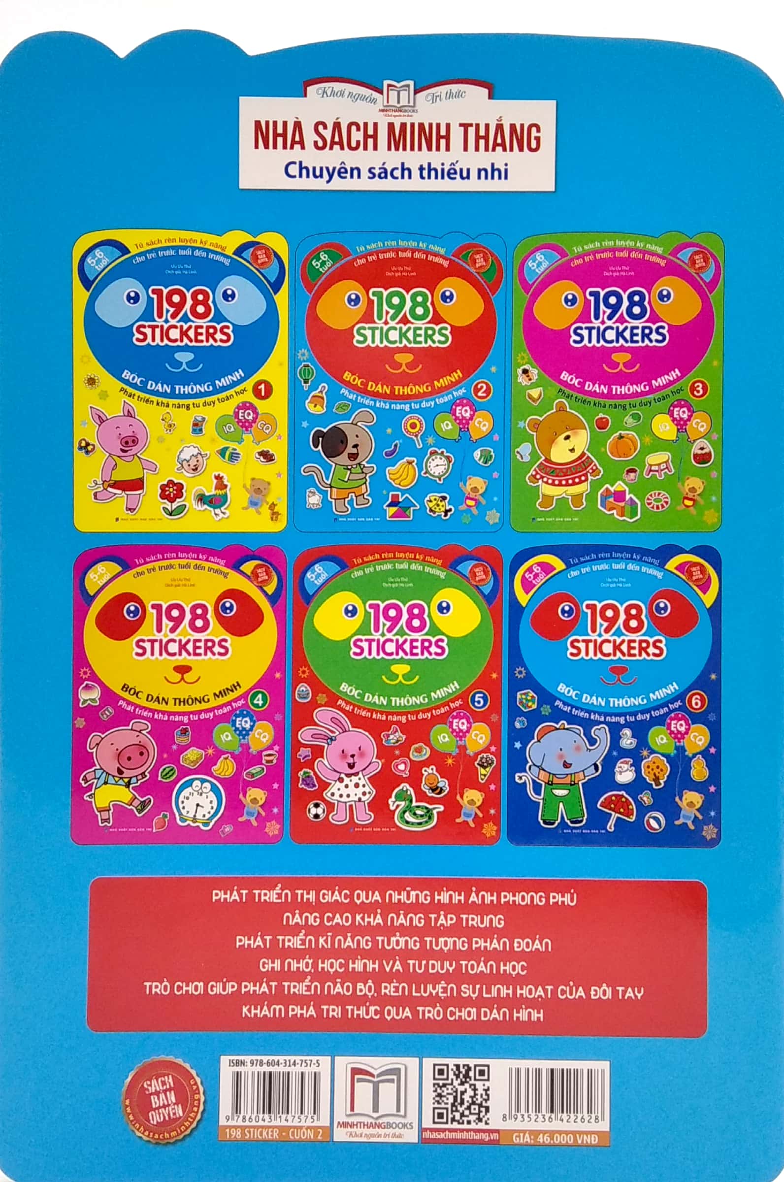 bộ 198 sticker - bóc dán hình thông minh phát triển khả năng tư duy toán học iq eq cq (5-6 tuổi) - quyển 2 - Ảnh 6
