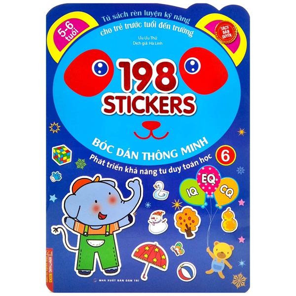 bộ 198 sticker - bóc dán hình thông minh phát triển khả năng tư duy toán học iq eq cq (5-6 tuổi) - quyển 6