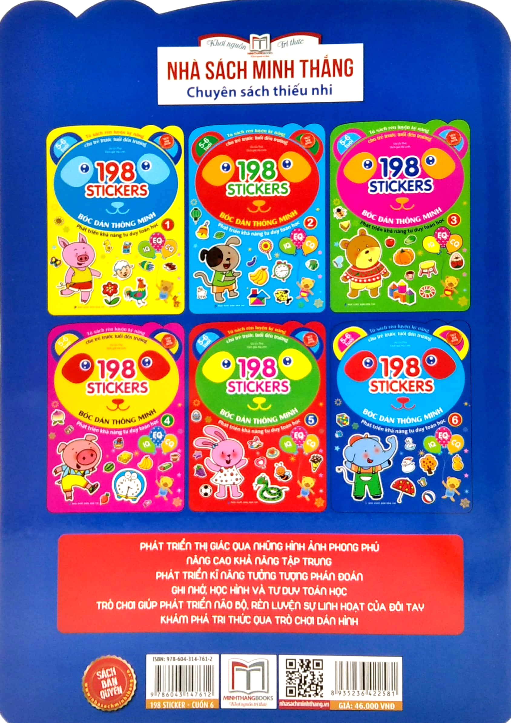 bộ 198 sticker - bóc dán hình thông minh phát triển khả năng tư duy toán học iq eq cq (5-6 tuổi) - quyển 6 - Ảnh 6
