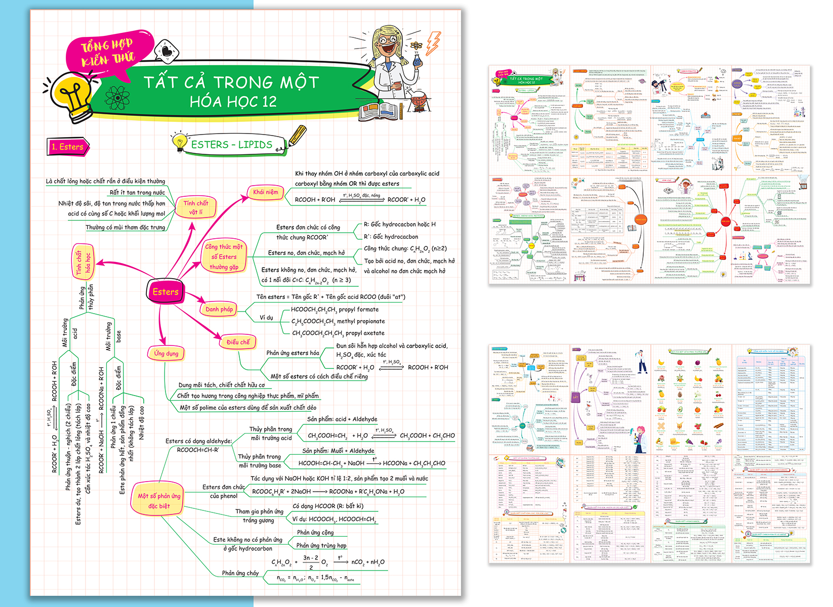 bộ 3 tờ tổng hợp kiến thức - tất cả trong một - hóa học 10 + hóa học 11 + hóa học 12 (bộ 3 tờ) - Ảnh 5