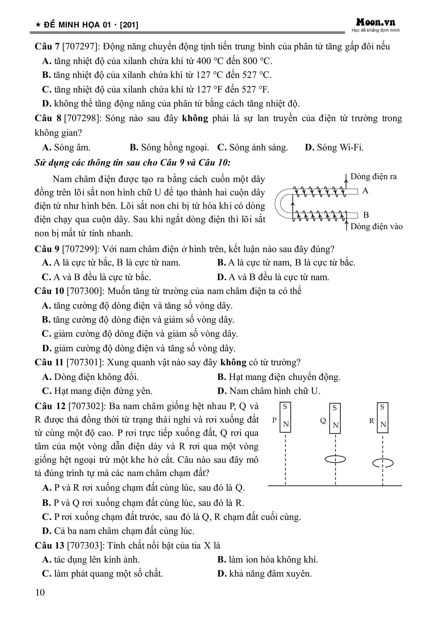 Bộ 50 Đề Minh Họa Tốt Nghiệp THPT 2025 - Môn Vật Lí - Ảnh 11