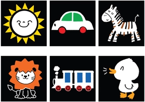 bộ 6 tranh decal kích thích thị giác - đen trắng và màu - Ảnh 2