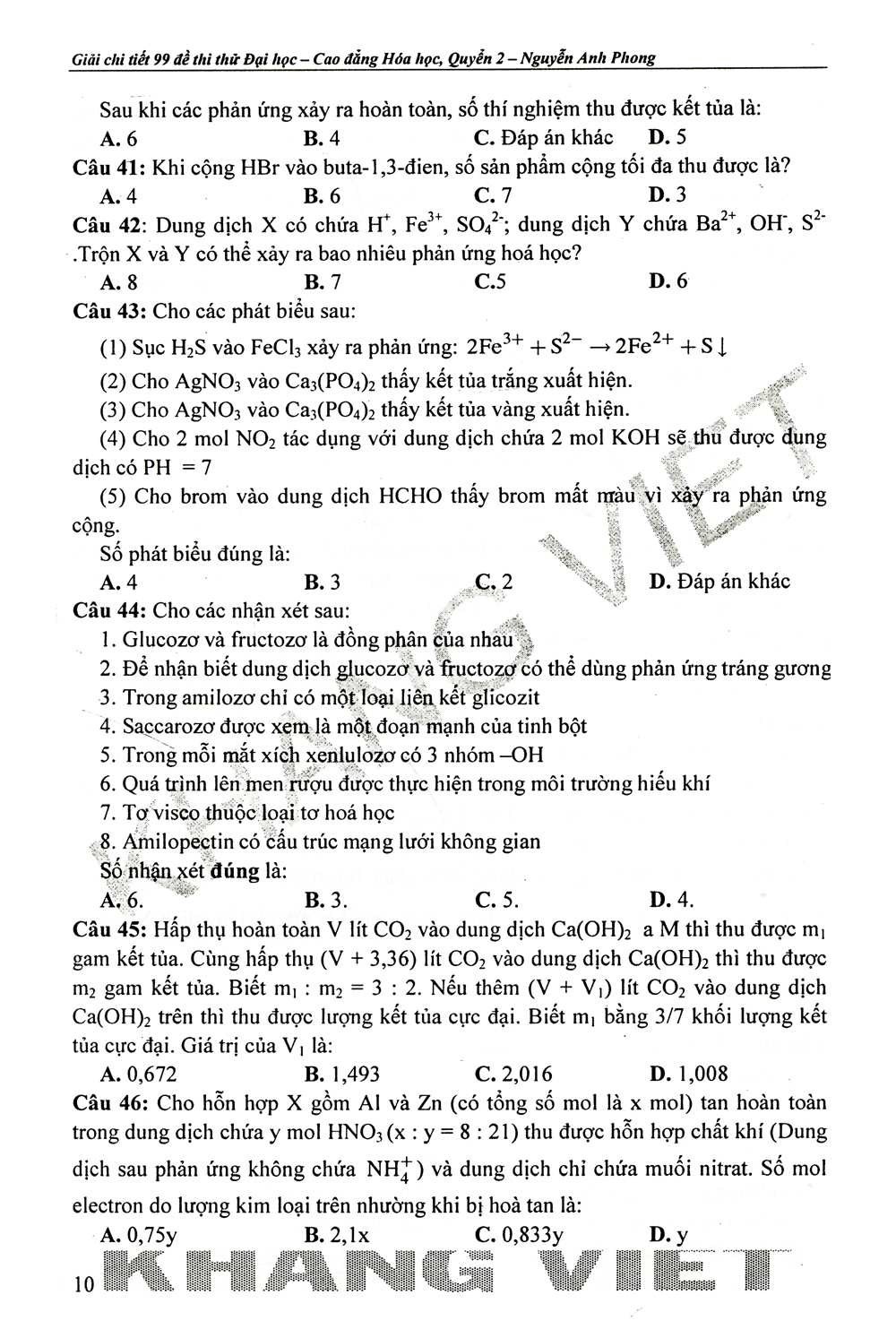 bộ 99 giải chi tiết đề thi thử thpt quốc gia hóa học - quyển 2 - Ảnh 11