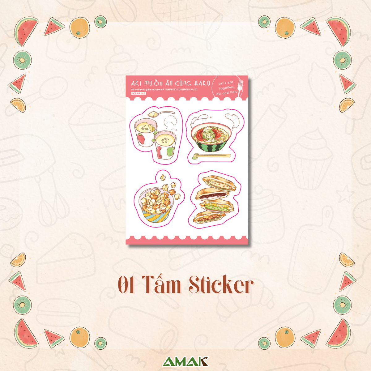 Bộ Aki Muốn Ăn Cùng Haru - Let's Eat Together, Aki And Haru - Tập 1 - Tặng Kèm Sticker + Clear Bookmark + Postcard Hai Mặt - Ảnh 3