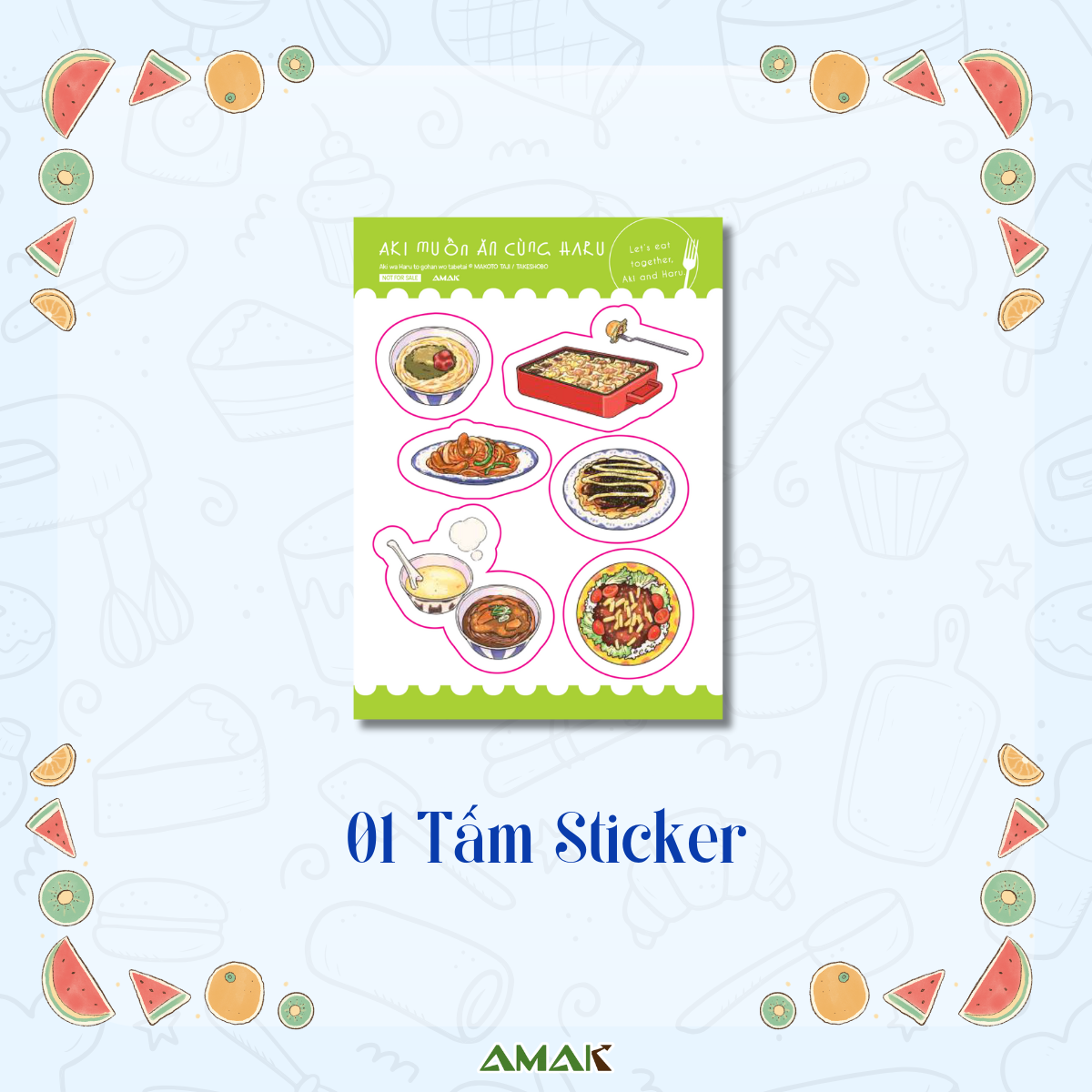 Bộ Aki Muốn Ăn Cùng Haru - Let's Eat Together, Aki And Haru - Tập 3 - Tặng Kèm Tấm Sticker + Clear Bookmark + Postcard Hai Mặt - Ảnh 3