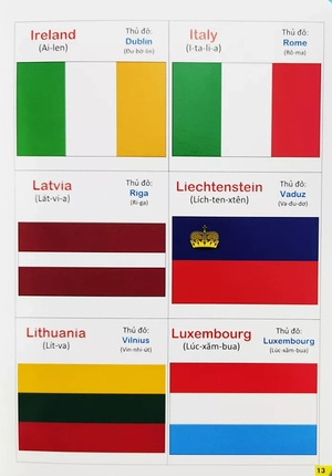 bộ bách khoa bằng hình đầu tiên cho bé 5 - chủ đề cờ trên thế giới - Ảnh 5