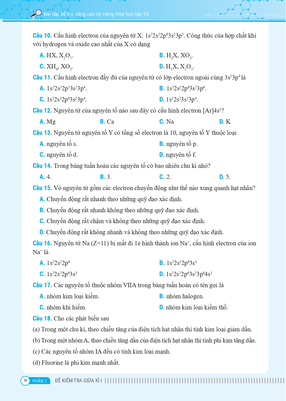bộ bài tập bổ trợ nâng cao kỹ năng hóa học lớp 10 - tập 1 - Ảnh 15