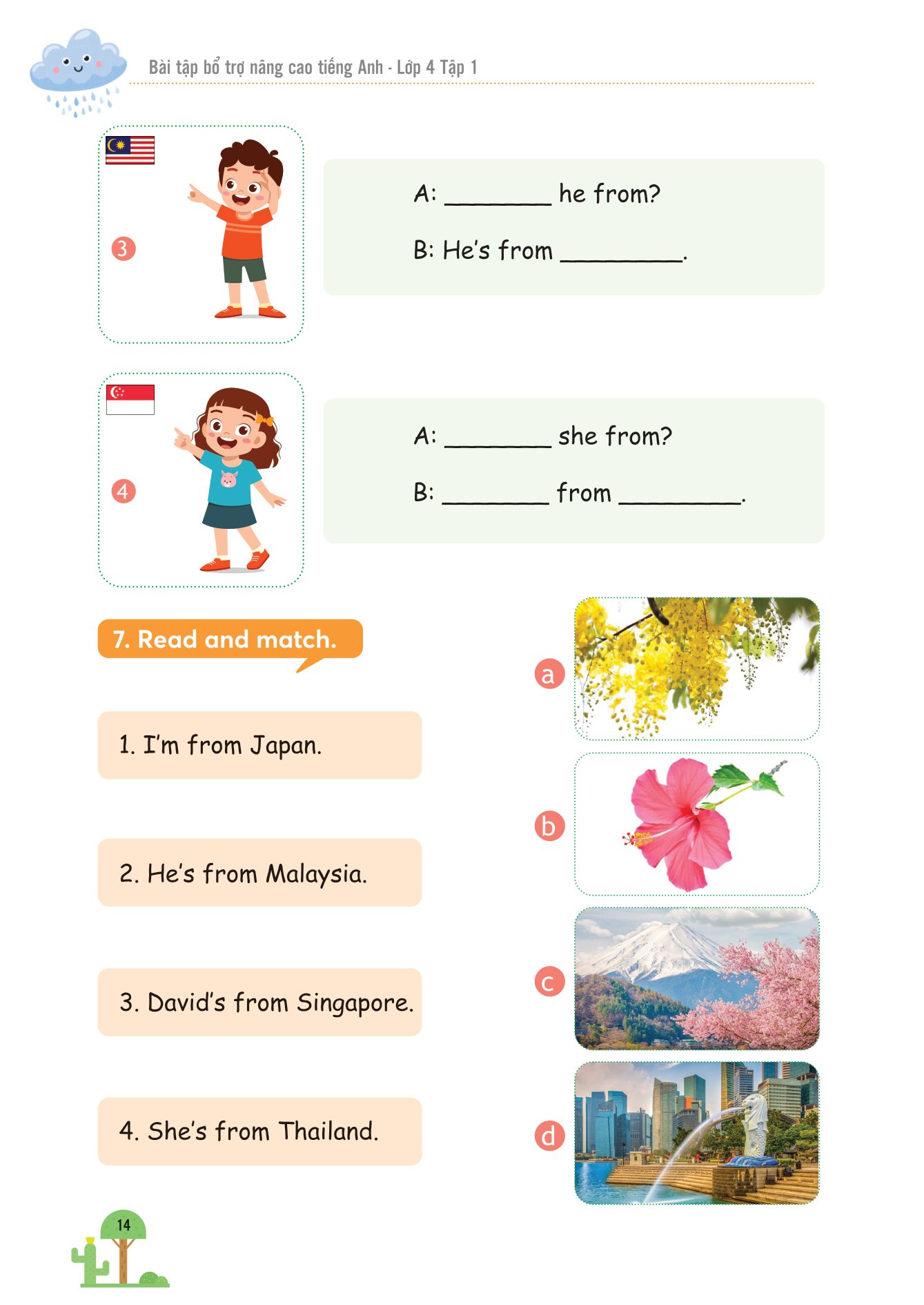 bộ bài tập bổ trợ nâng cao tiếng anh lớp 4 - tập 1 (theo giáo khoa tiếng anh global sucsess) - Ảnh 11