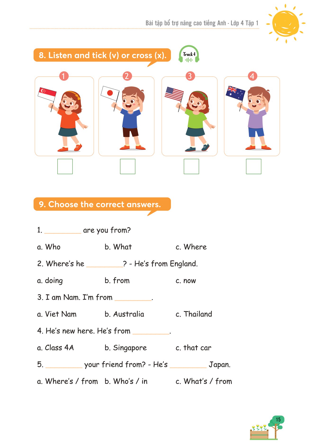 bộ bài tập bổ trợ nâng cao tiếng anh lớp 4 - tập 1 (theo giáo khoa tiếng anh global sucsess) - Ảnh 12