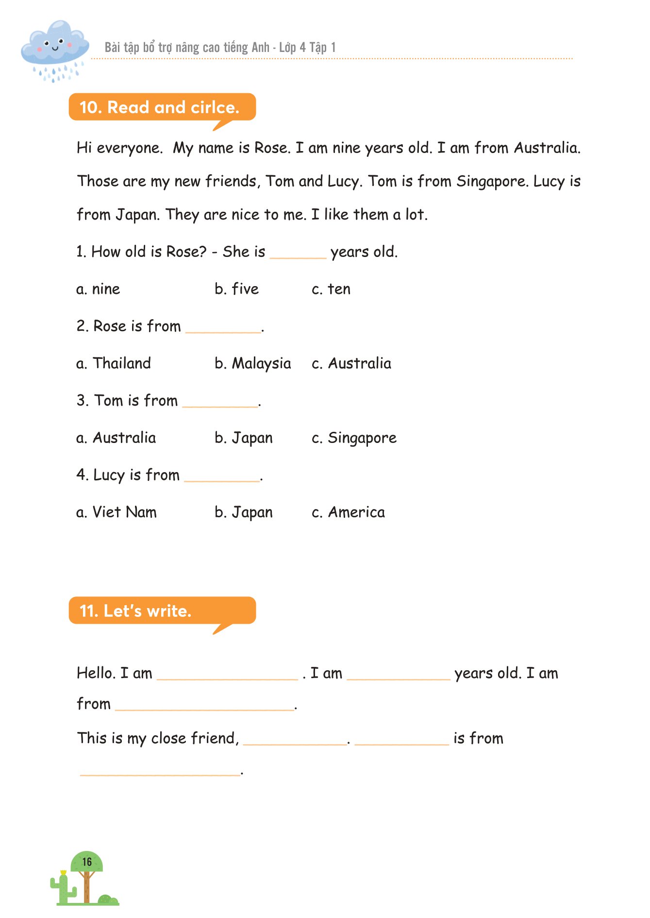 bộ bài tập bổ trợ nâng cao tiếng anh lớp 4 - tập 1 (theo giáo khoa tiếng anh global sucsess) - Ảnh 13